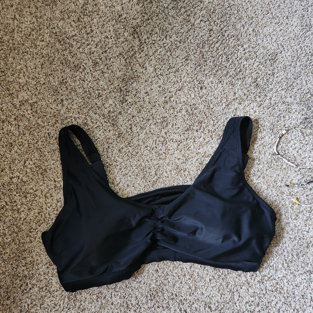 Time and Tru Black Bikini Top